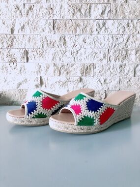 Gaimo Espadrille Crochet Wedge Sandals women’s size 41 boho